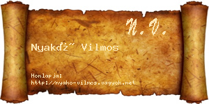 Nyakó Vilmos névjegykártya